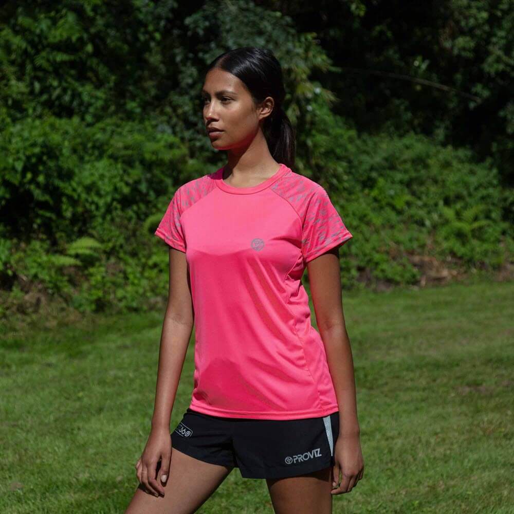 Proviz REFLECT360 reflective womens short sleeve running top moisture wicking and breathable