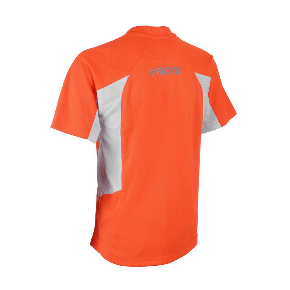 Mens Proviz classic hi visibility active running short sleeve moisture wicking breathable top