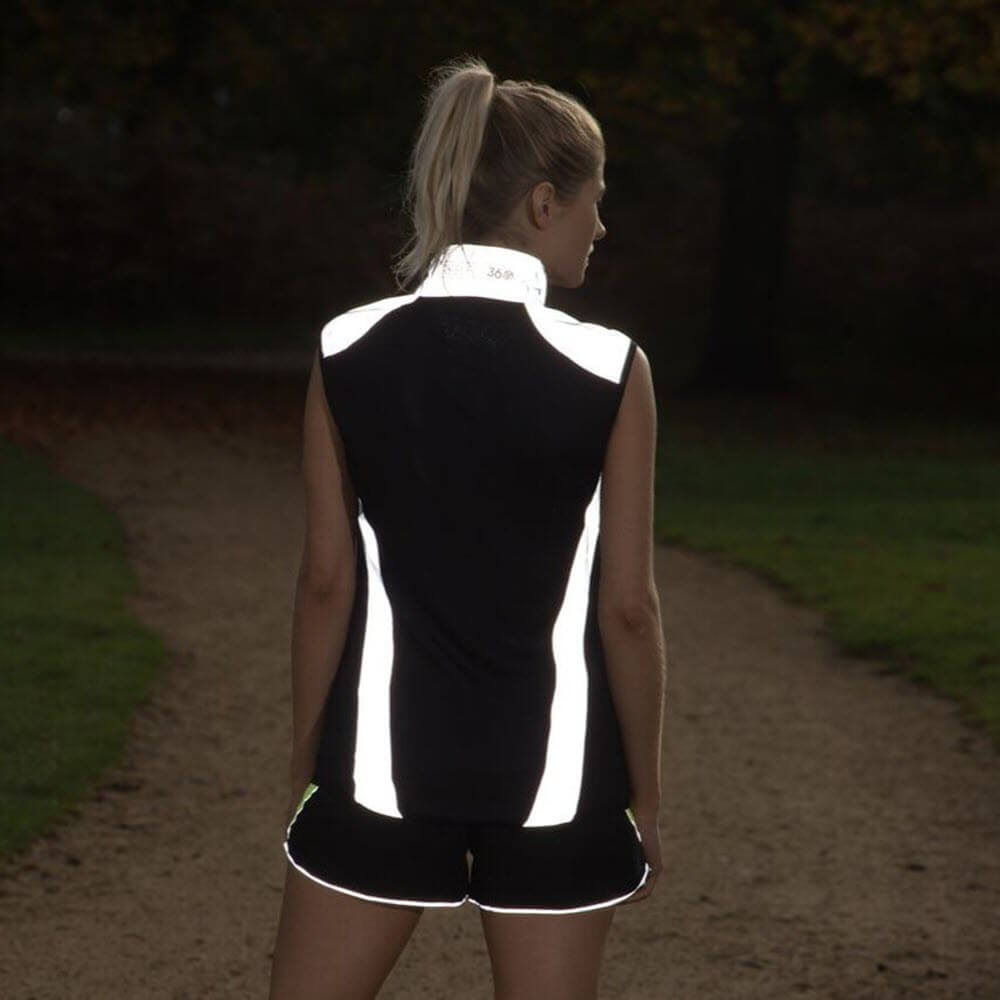 Proviz REFELCT360 reflective womens running gilet with mesh back fully reflective